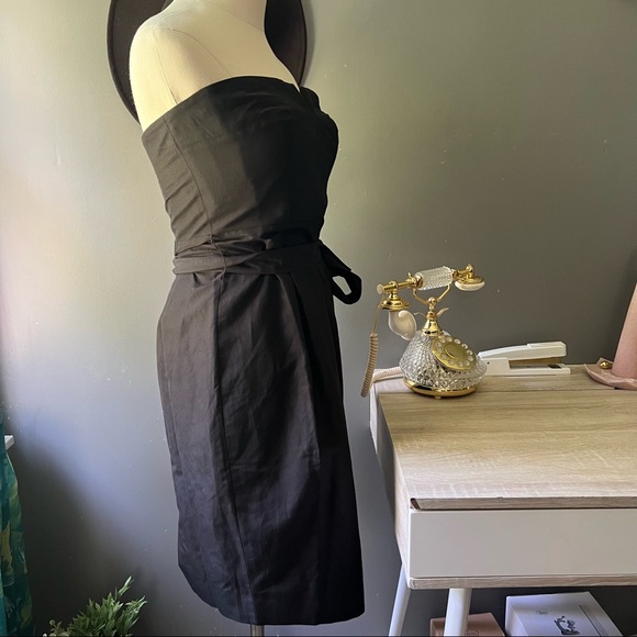 J Crew Tie Waist Black Strapless Dress Size 4 NWT - Picture 4 of 12